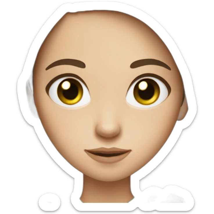 straight brown hair girl with green eyes and freckles sticker