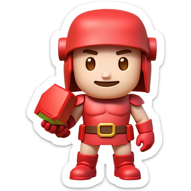 Clash of Clans aesthetic: Cinematic Playful Virtual Boy Portrait Emoji, rendered in a 3D vector-style similar to standard emojis with minimal shading and bold, simplified shapes. A compact, distinct form with signature details, softly glowing with a nostalgic gaming charm. Simplified yet unmistakably iconic, highly detailed and consistent, glowing with a soft radiance and high shine. Stylized with a touch of retro gaming magic and a soft glowing outline, capturing the essence of a beloved gaming relic with a friendly, playful manner! sticker