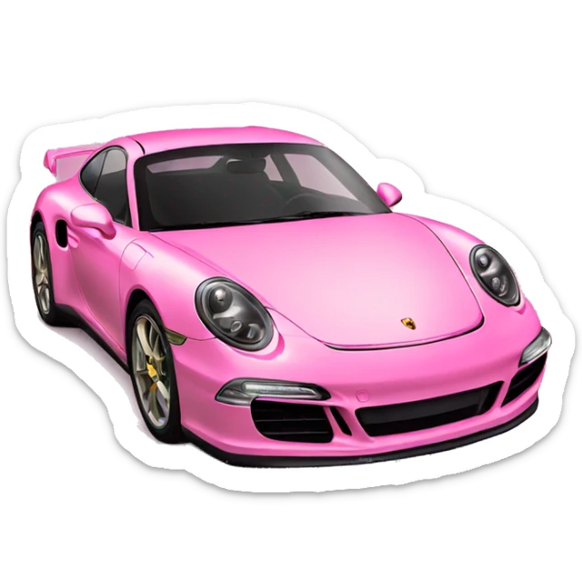 pink porsche glow  sticker