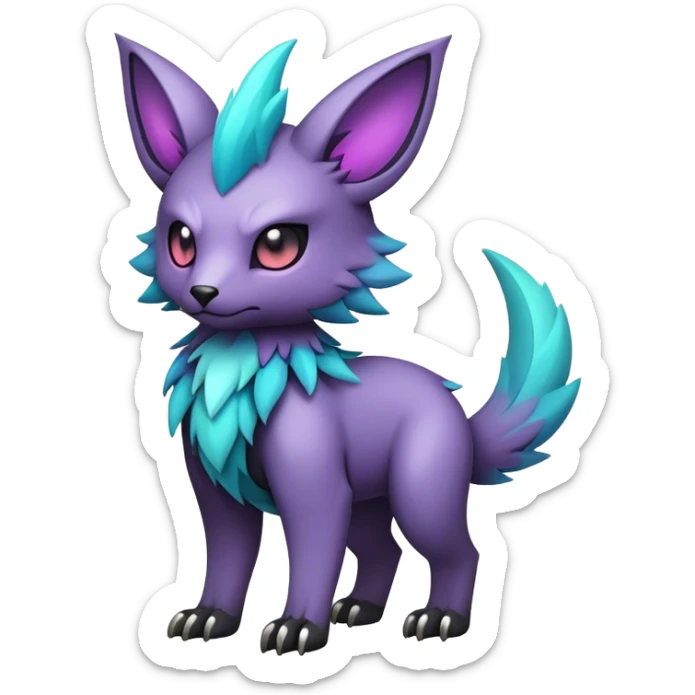 cool colorful dark pastel edgy fantasy animal hybrid Fakemon full body sticker