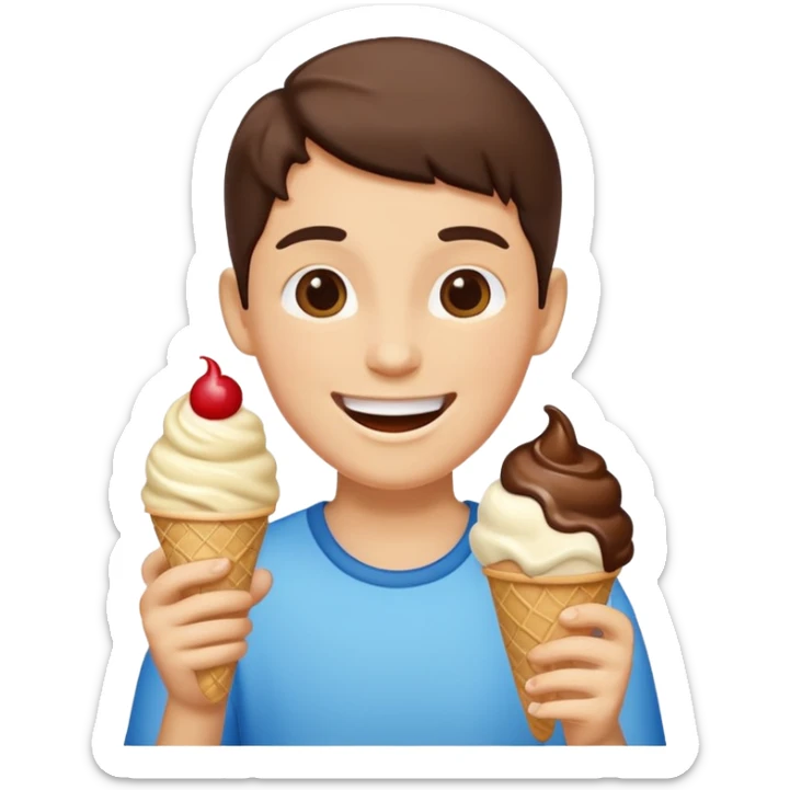 Ice cream eating  sticker