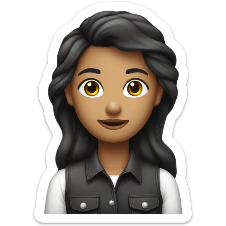 Mulher com cabelo cacheado médio preto morena abraçada com um homem alto branco com cabelo curto sticker