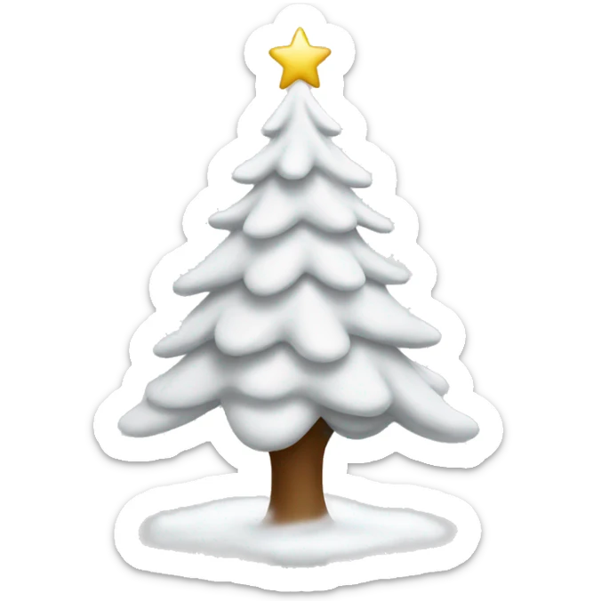 white christmas tree sticker