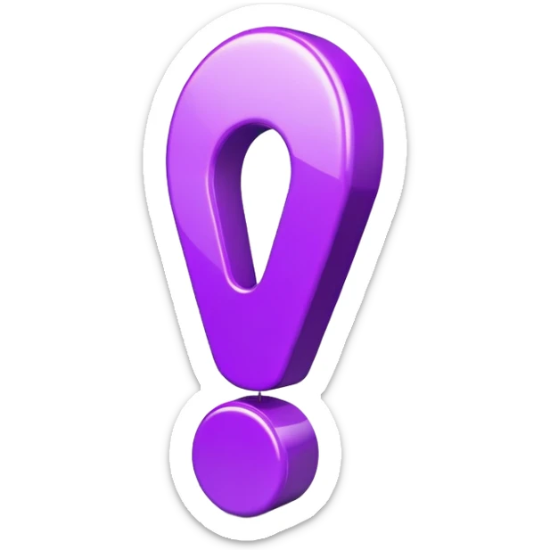 A purple “!” exclamation mark! sticker