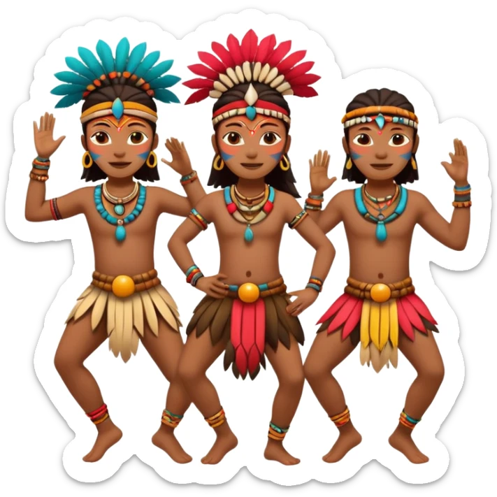 tribals in tribal colors festival time sticker