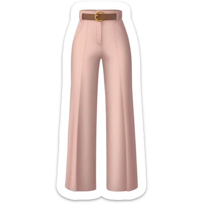 Realistic isolated pair of high waist long wide leg dressy casual pants in pink sticker