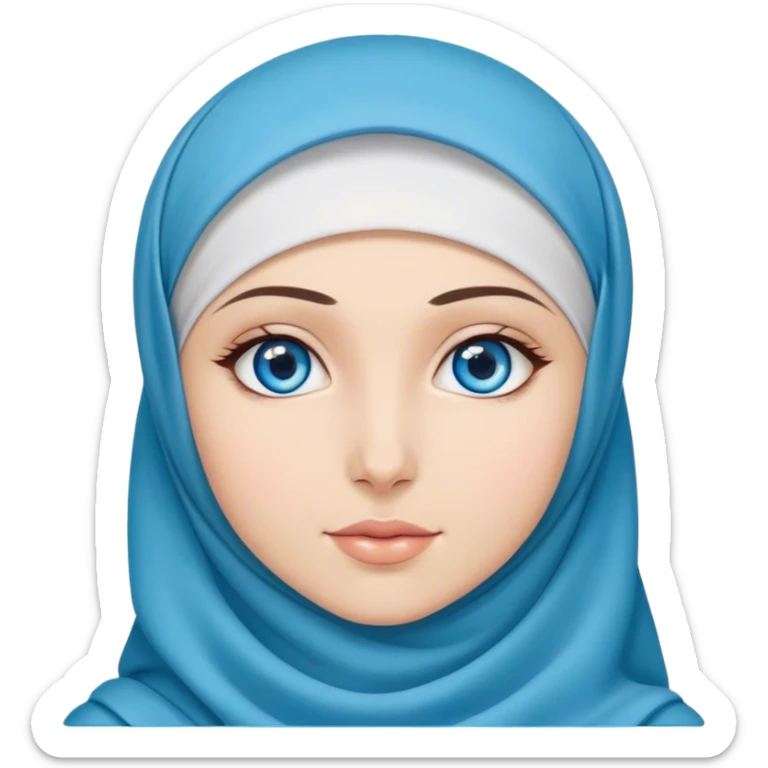 Turkish beautiful finish Konya girl blue eyes with ramadan design hijab  sticker
