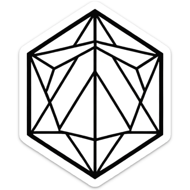 Create an emoji in which it is representing AI logo similarly like the logo of Chat GPT ,Gemini but different completely different and very professional not simple and try to make it in black and white colour sticker