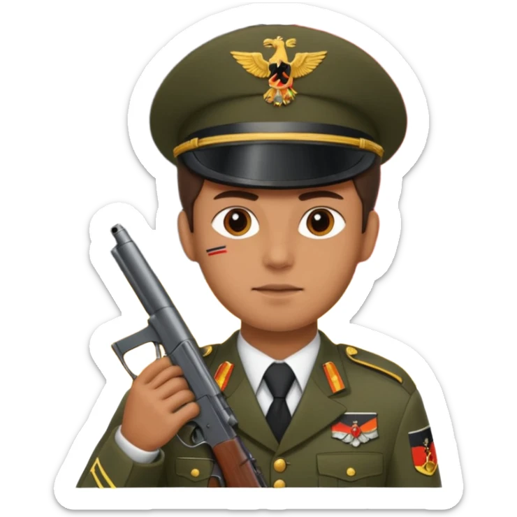 A soldier with a gun on the background of the flag of the German Empire sticker