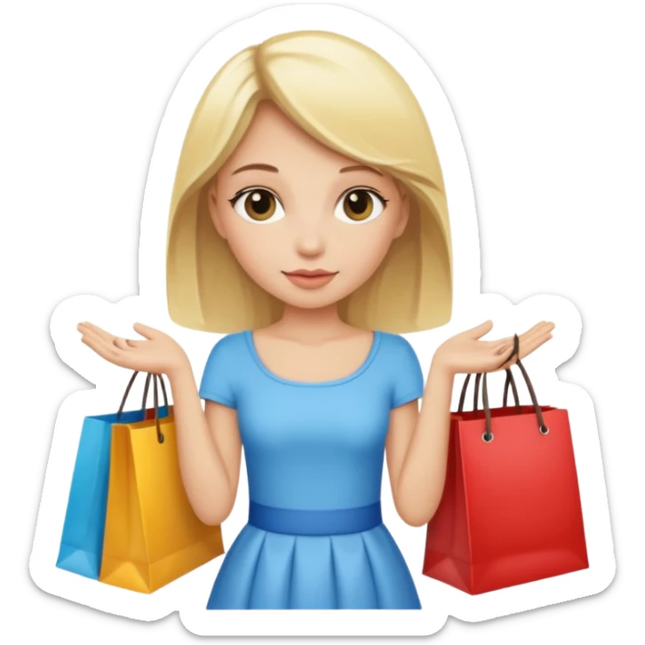 blonde girl with shopping bags sticker