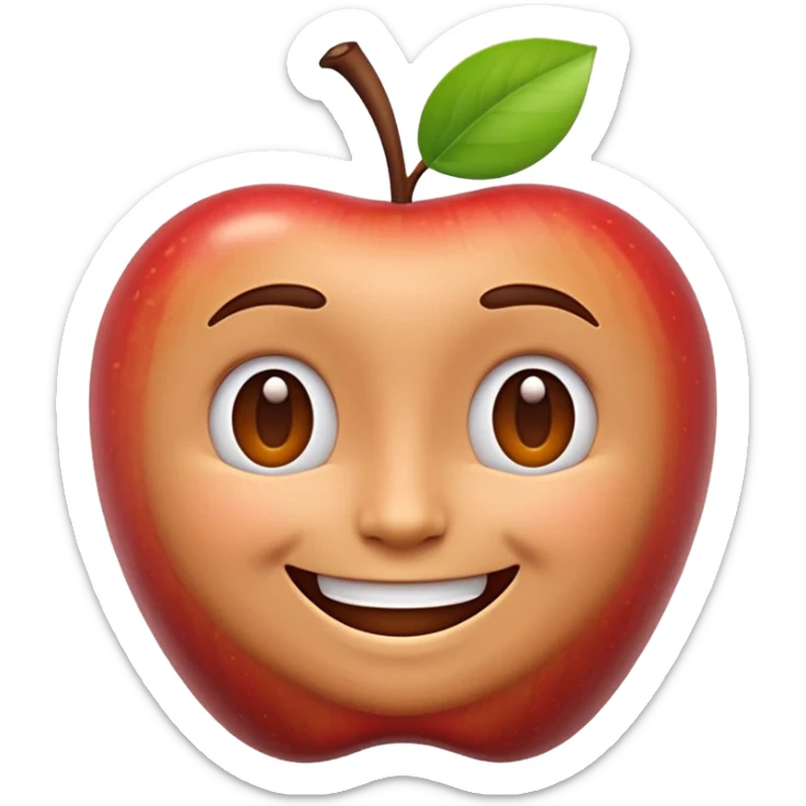 3D Apple style emoji of a person with cartoon-like proportions and cheerful look sticker