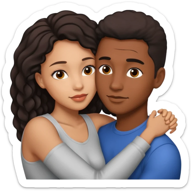 Ebony couple, light skin female brown skin male sexual  sticker