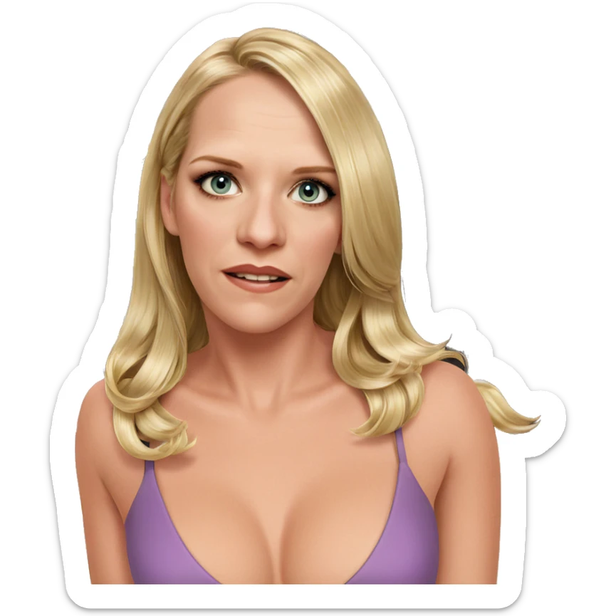 blonde girl in elegant dress sticker