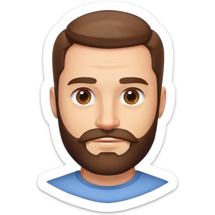 đàn ông, râu quai nón, tóc vuốt, bảnh, đểu, nhếnh miệng nghiêng đầu sticker