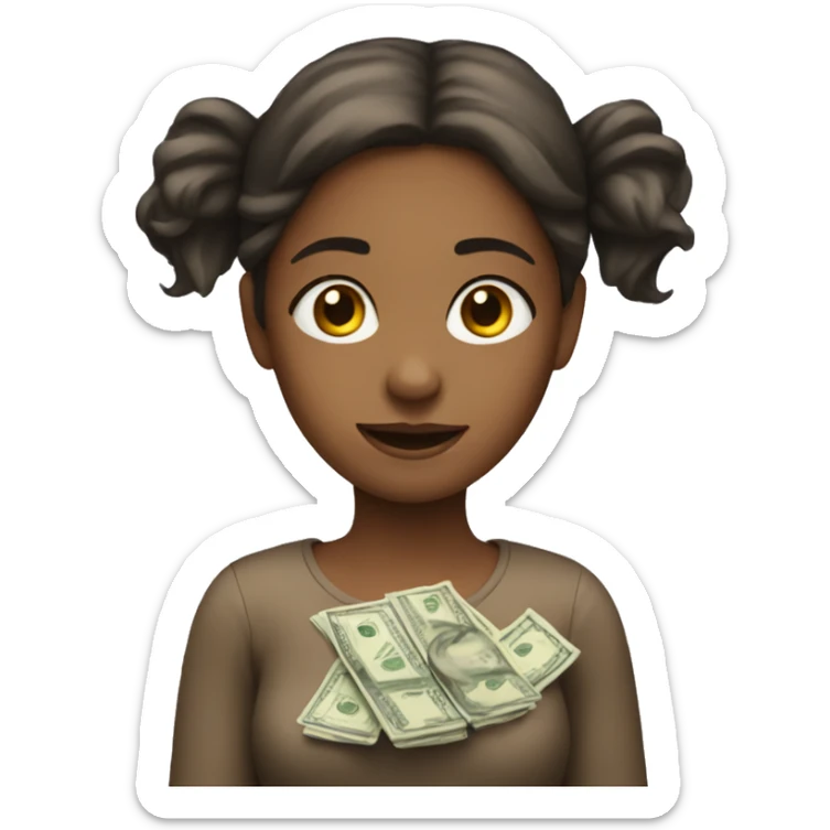 girl who spent a lot of money and relieves stress sticker