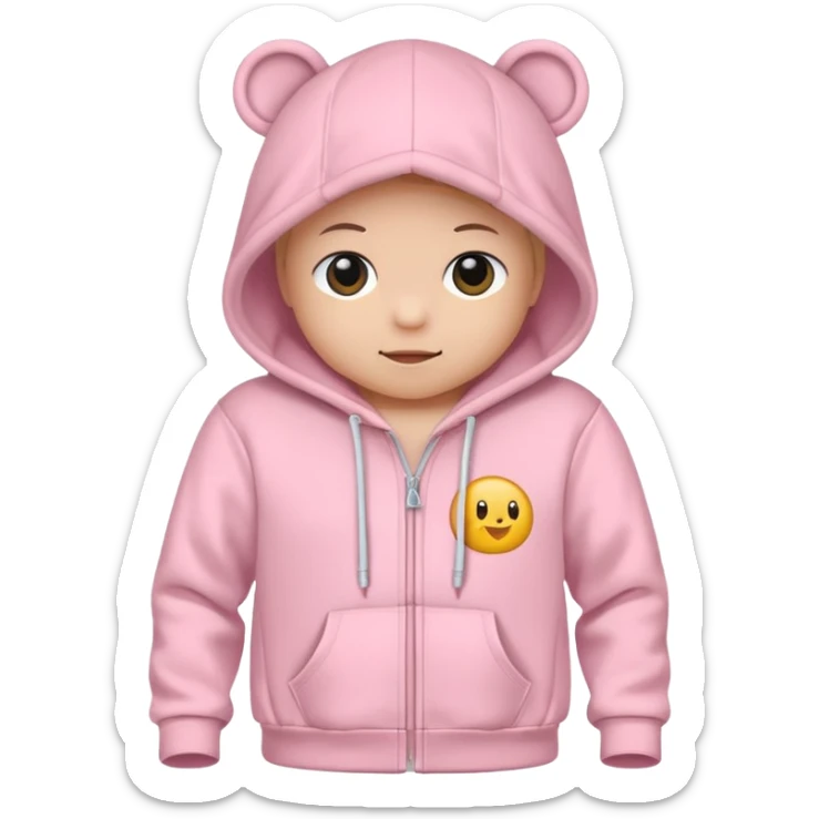 baby pink colour hoodie with hood emoji .ONLy hoodie, don't show me person in hoodie sticker