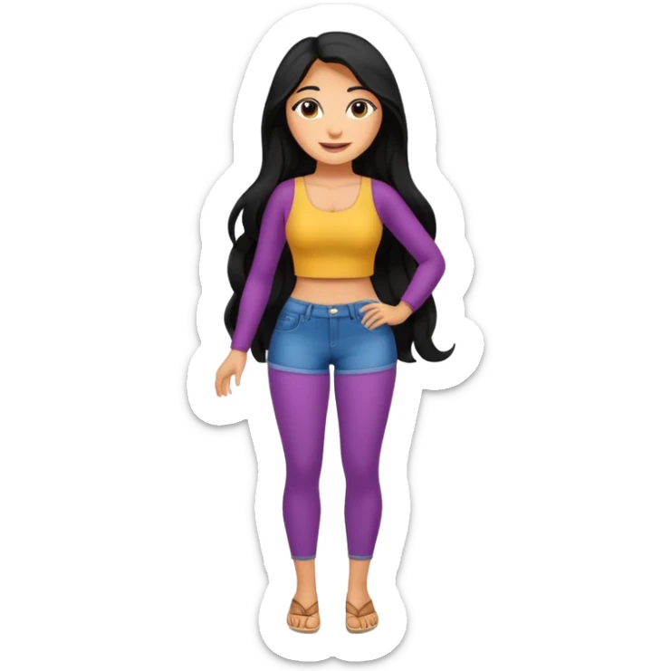 latina baddie, latina woman with great thick body, pretty, full body sticker