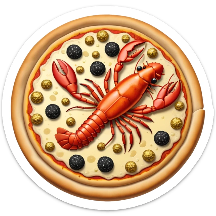 The most expensive pizza in the world with gold leaf, caviar, truffles, and lobster toppings sticker
