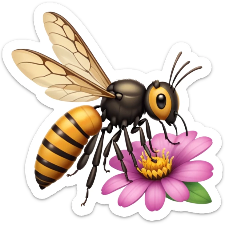 La la mañana se alegra entre flores y praderas ve avanzar mariposa bella y majestuosa entre colibrís y la abeja polinizando y Disfrutando del néctar de su miel sticker