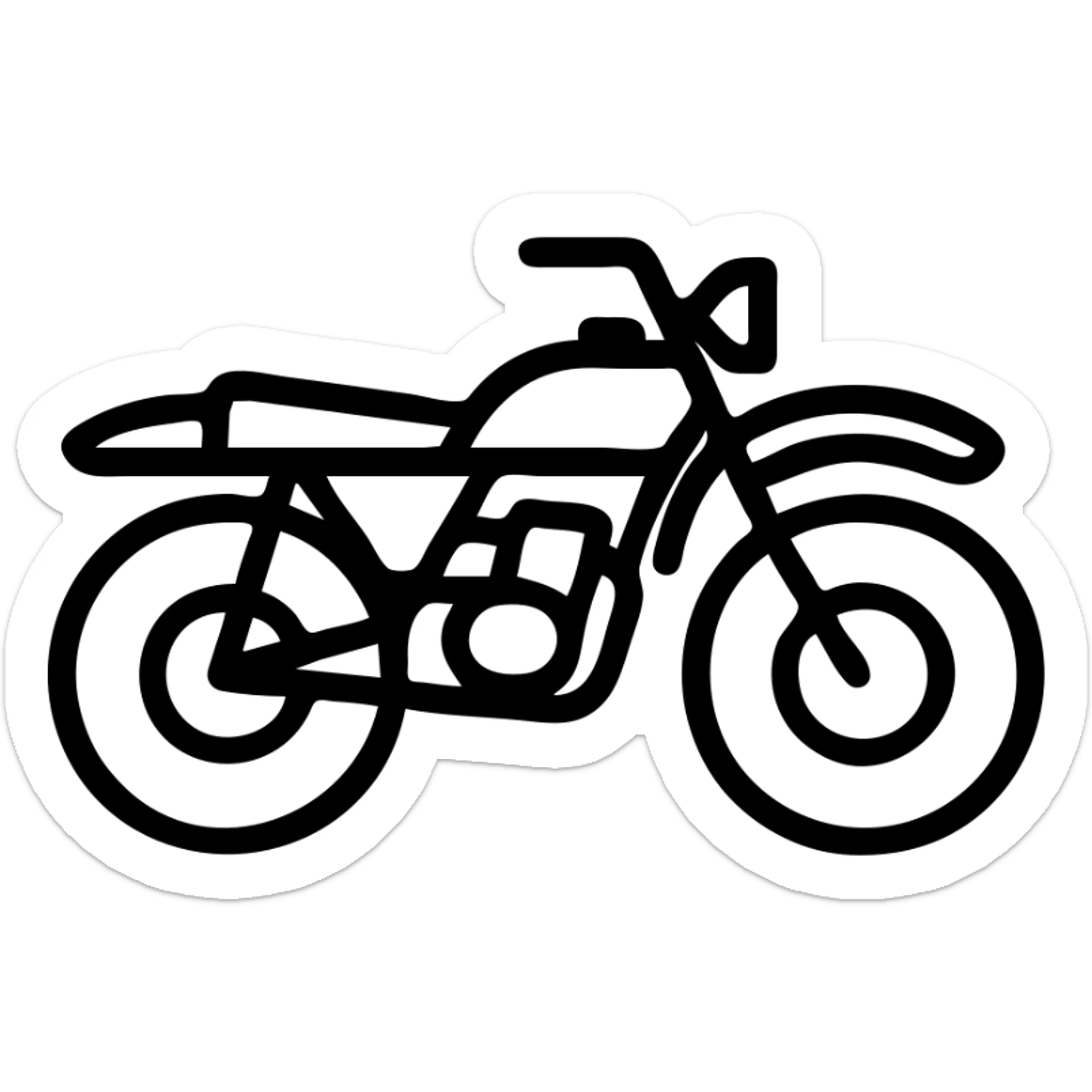 Vintage Enduro bike, Kawasaki green, 1982, classic details, icon style sticker