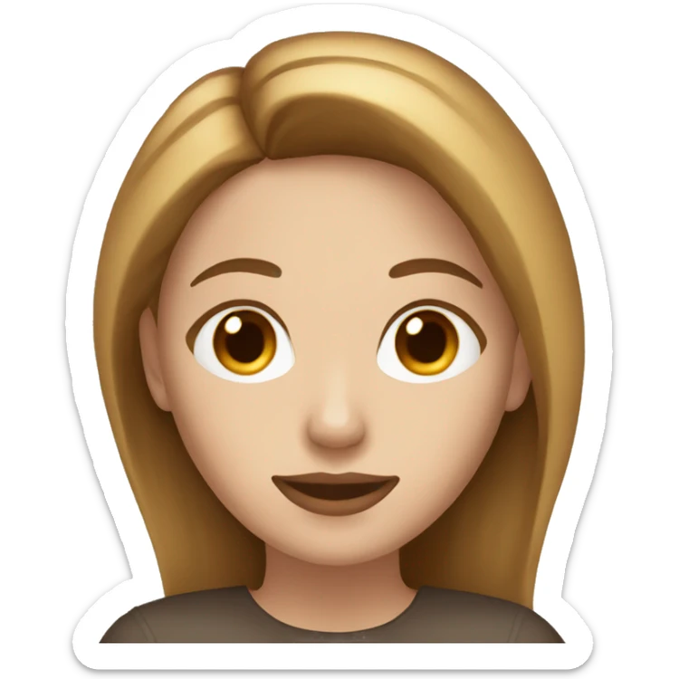 woman light brown hair white skin with a cup of coffee sticker