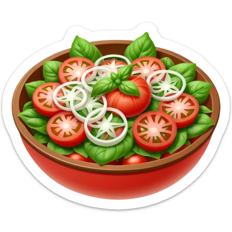 Fai un miscuglio Marinato di pomodoro fresco, cipolla, basilico e origano tutti tagliati  sticker