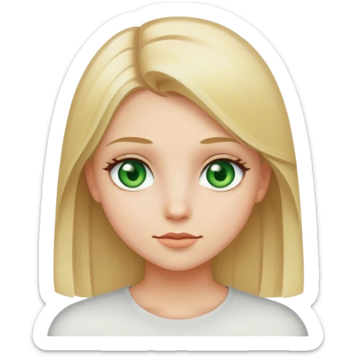 Girl with  straicht blonde hair en green eyes sticker