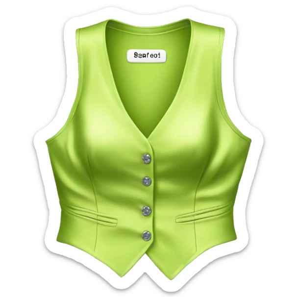 Realistic isolated lime green silk feminine fashion hater top vest. sticker