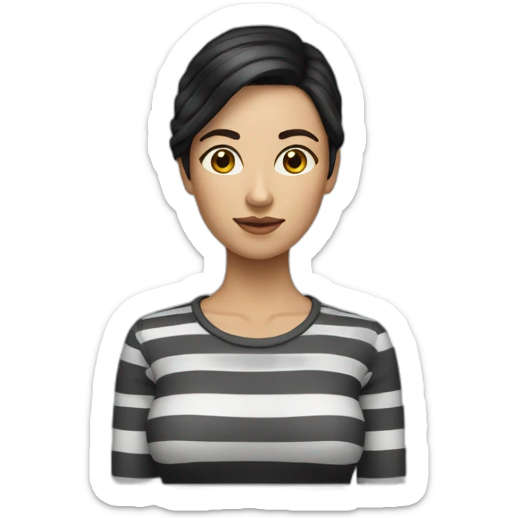 woman with dark hair and striped shirt sticker