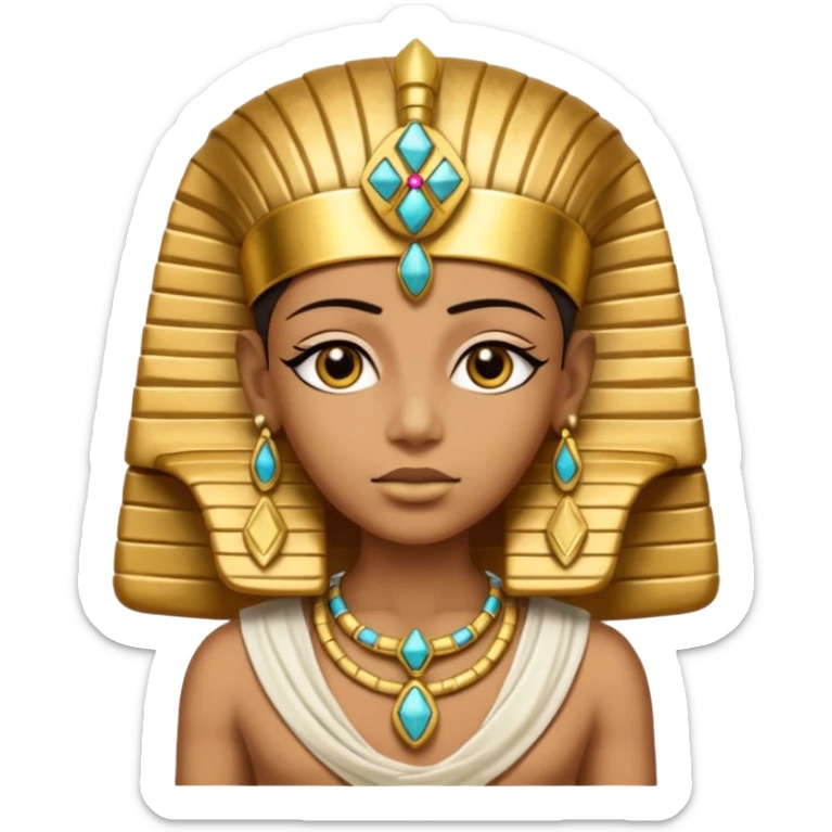Mummy Pharaoh: Bandaged body with golden headdress and jeweled amulet.
 sticker