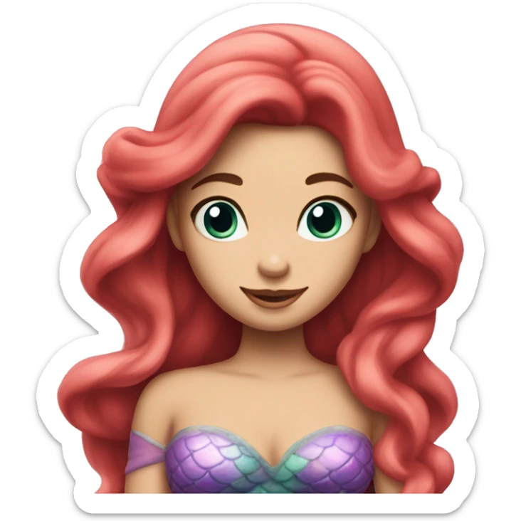Create the Twin mermaid sister of Ariel who looks identical sticker