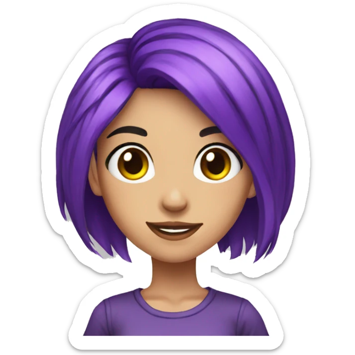 gamer girl purple hair piercings sticker