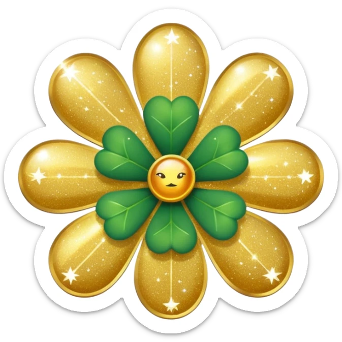 real cosmos star, but with clover, to make star look like lucky star, but main point is star sticker