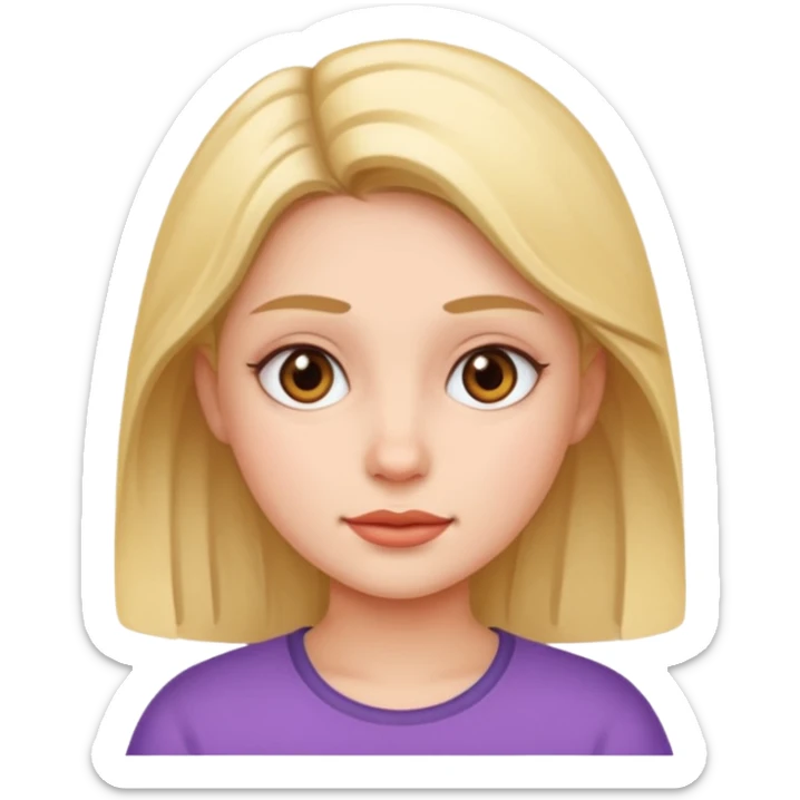 light pink framed photo with a white background of a girl sticker