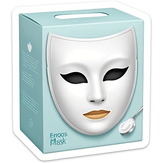 a beauty box of skincare white mask packs sticker