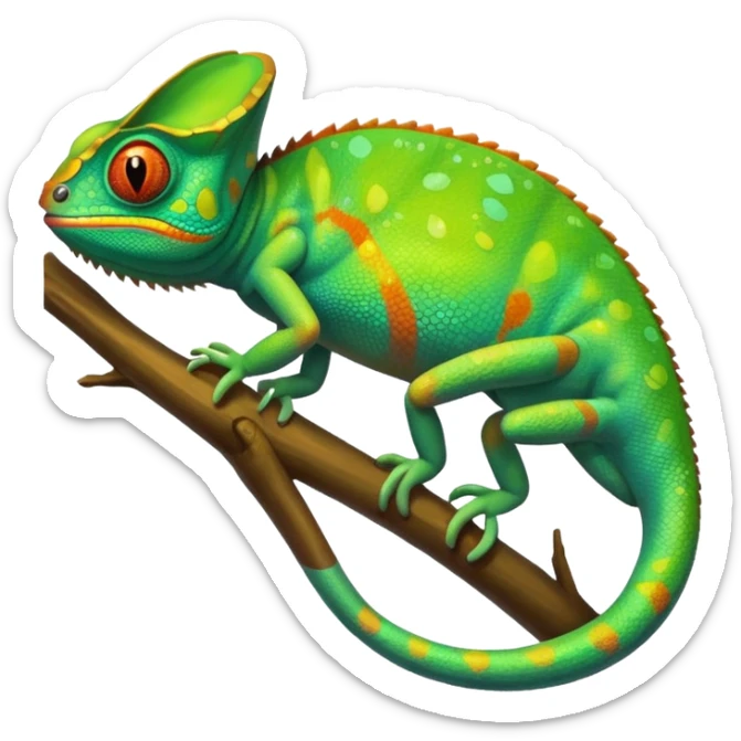 Camaleón colores pero con verde sticker