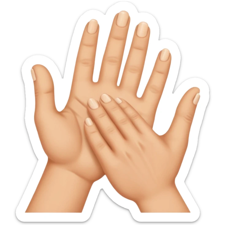 hands rubbing sticker