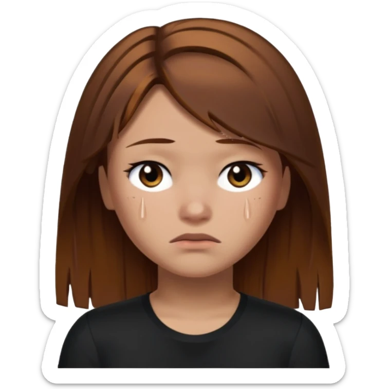 Roblox darians46 AVATARgirl whit brown hair and black shirt sad sticker