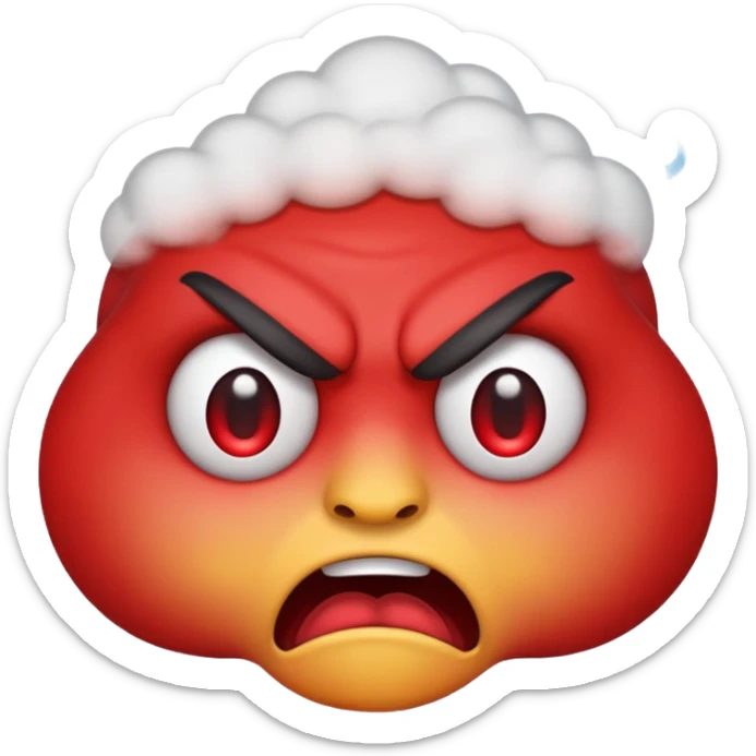 an angry emoji with steam coming out of the ears sticker