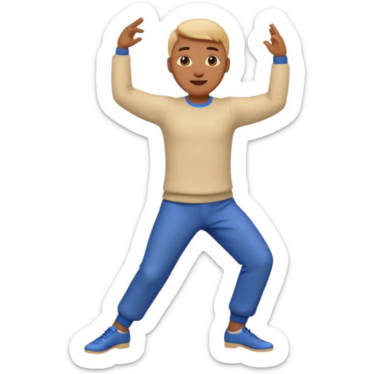create a person emoji of Barcushake is the superpower name The mover & shaker who stays organised more fun and dancing more coloful male sticker