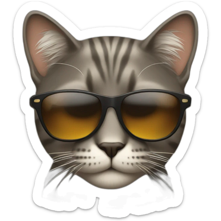 cool cat wearing sunglasses sticker