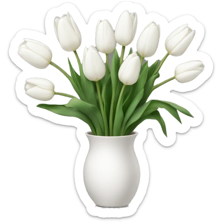 White tulips sticker