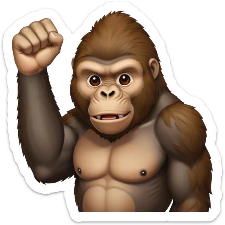 gorilla with one hand out saying stop and one hand wiith a fist sticker