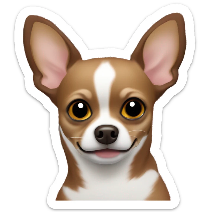 Brown Chihuahua with white strip on face wearing a Christmas sweater ￼ sticker