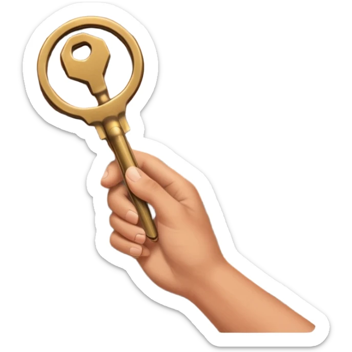 emoji de mano sujetando unas llaves con el fondo de un departamento sticker