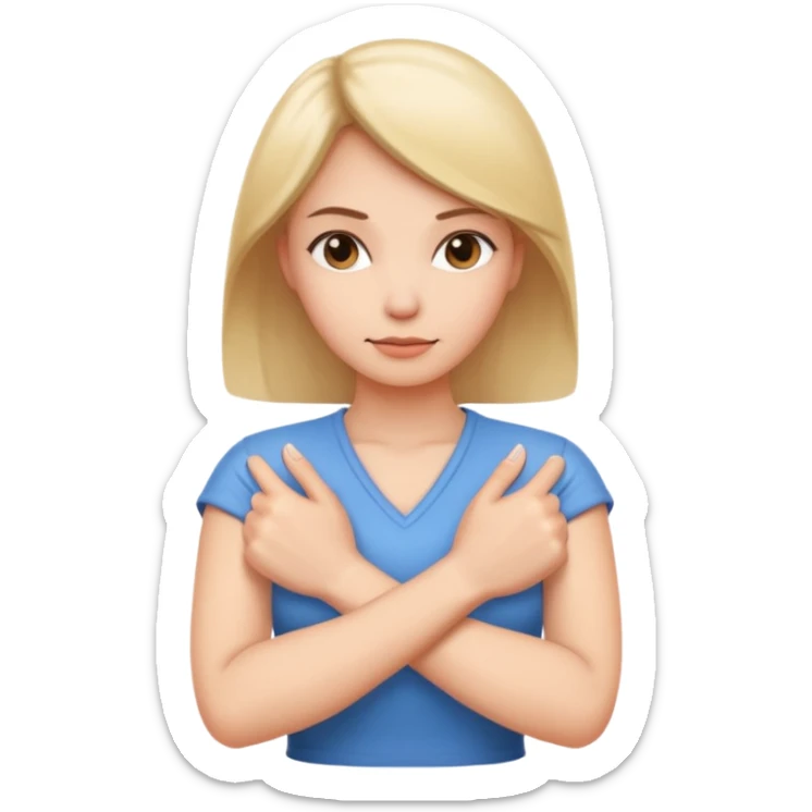 Locked in  emoji Hand gesture woman with arms crossed - locked in sticker