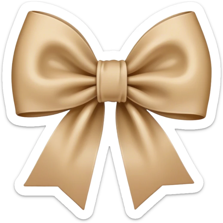 Beige bow sticker