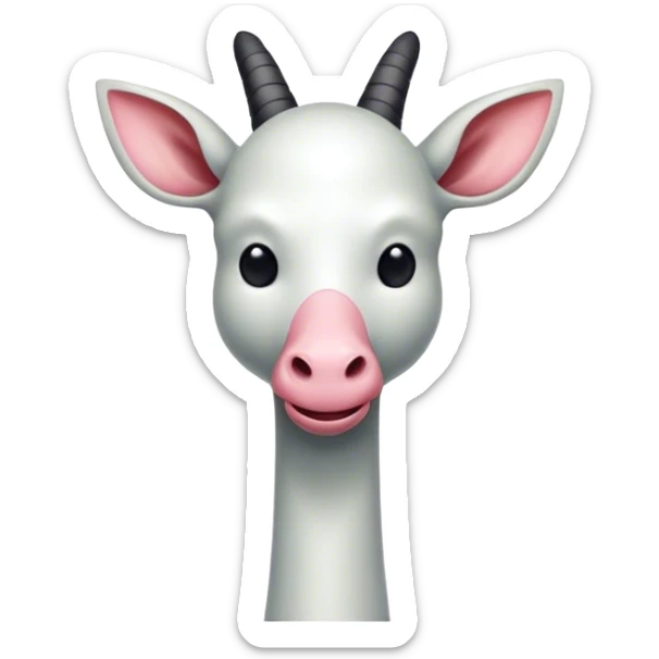 Haz un cuello de jirafa con cabeza de cerdo dientes de conejo cuerpo de paloma y piernas y brazos del slenderman sticker