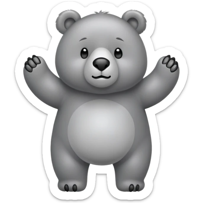 Oso perezoso de color gris de medio cuerpo con garras  sticker