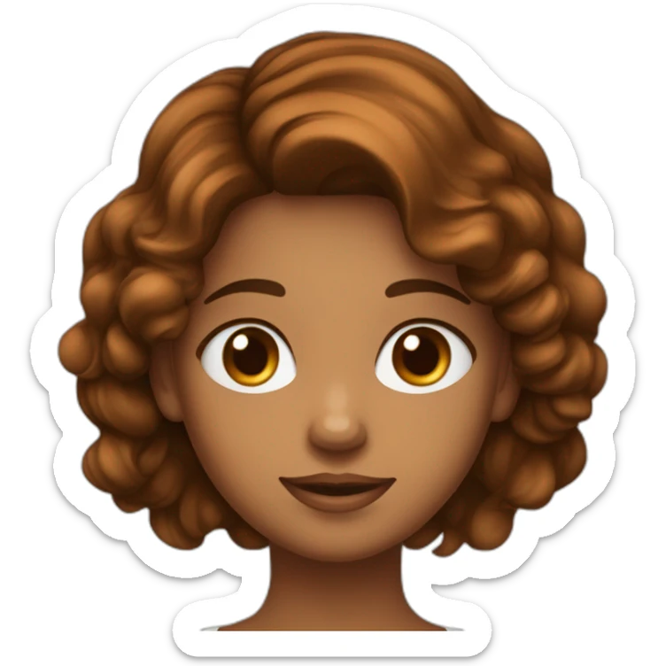 Une fille métisse avec les cheuveux brun long et les yeux marron foncé sticker
